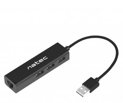 Hub USB Natec HUB USB 2.0 DRAGONFLY 3-PORTY + RJ45